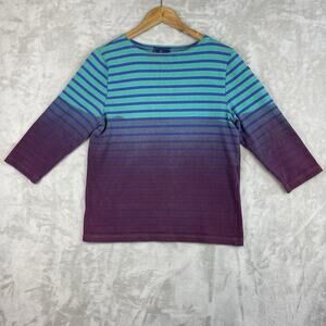 Le Minor Breton Women's M/L 38" 3/4 Sleeve Cotton Top Hombre France Nautical